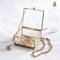 Home Details Vintage Mirrored Bottom Gold Square Keepsake Box